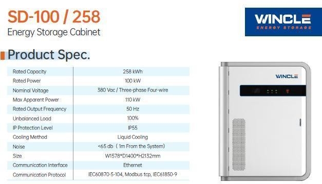 258 Kwh système de batterie de stockage d'énergie extérieur