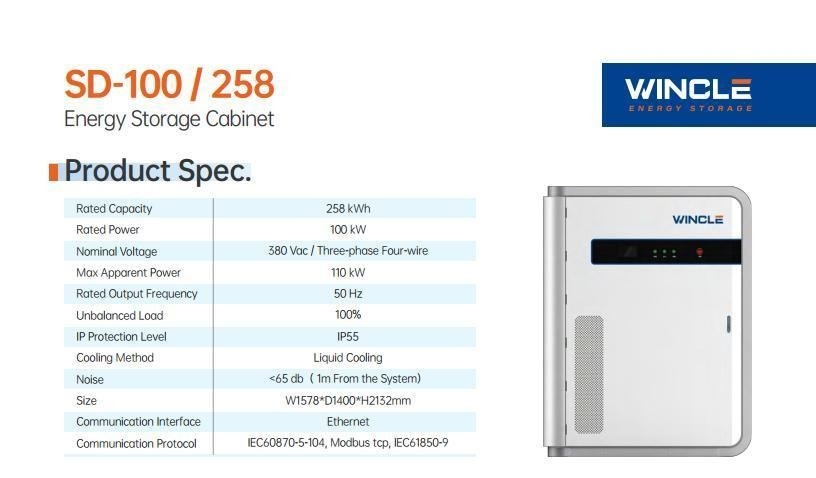 Système de stockage d'énergie commercial tout-en-un à batterie LiFePO4 100 kW-120 kW refroidissement alternatif