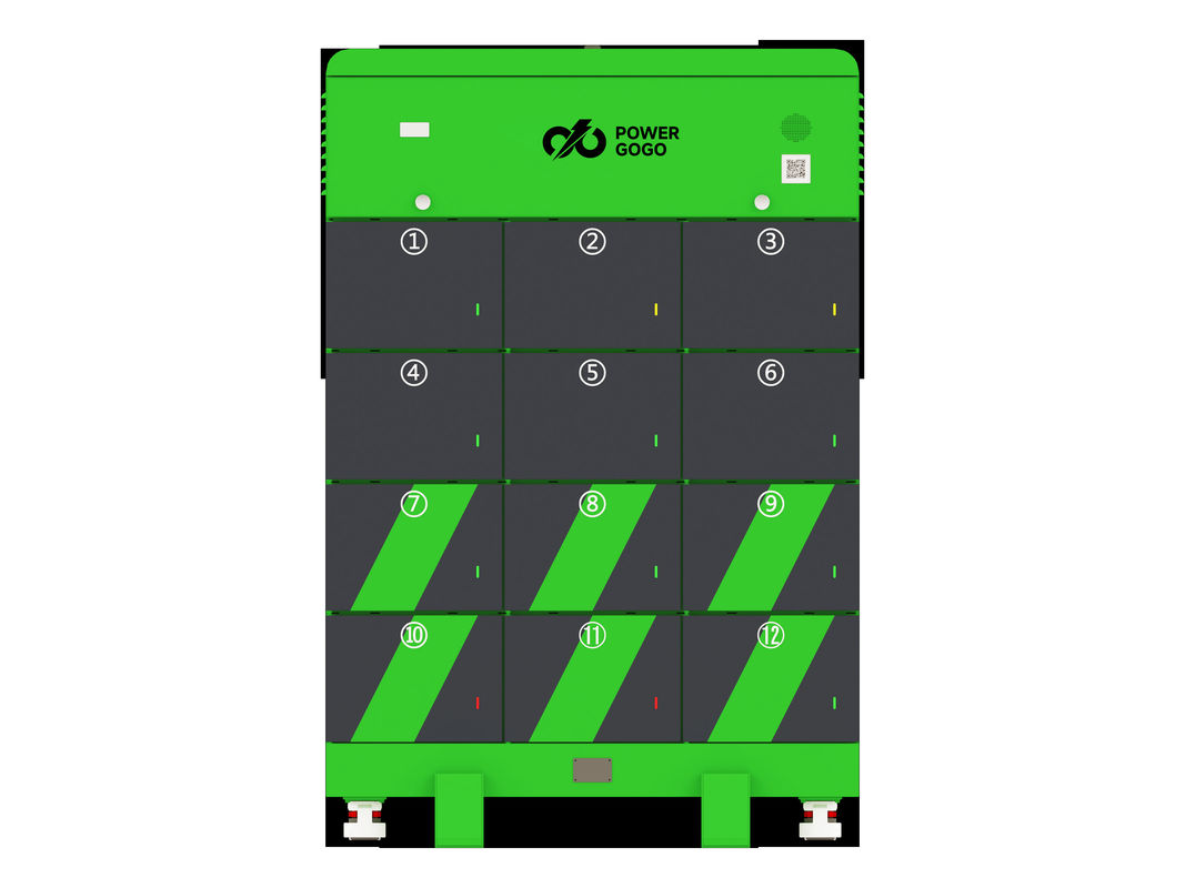12 emplacements de charge Station d'échange de batterie avec IP54 pour batterie échangeable à deux roues